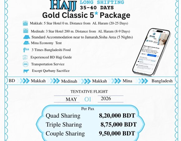 Gold Classic 5 Star Long Hajj Package